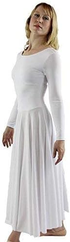 Данцкуј пофалби лабава вклопена во целосна должина, танцов фустан, бел, СА, 8-10 пакет за деца