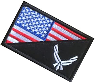 Американско знаме на американските знамиња на американските воздушни сили, лого за лепење на кука и прицврстувач за јамка за јамка,