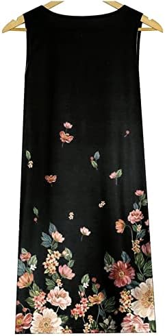 Kcjgikpok линиски фустан, симпатична графичка печатена преголема камиола тркалезна врата трендовски резервоар фустани женски