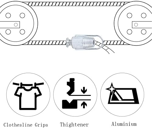 SEIWEI 2pcs Метал Алишта Јаже Тесни Костец Алуминиум Затегнувач За Макари/Фиксна Облека Перење Перење Линија Домаќинство Материјали