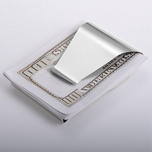 Валрија сребрен не'рѓосувачки челик хартија клип облик на паричен држач за кредитни картички за пари