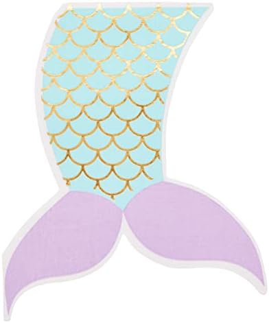 50 Пакет Сирена Опашка Салфетки За Девојки Под Морето Роденден Материјали, Бебе Туш