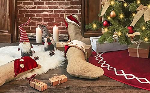 Ивенф Божиќни Чорапи, 3 Парчиња 18 инчи Лопатка Голема Оригинална Рачна Изработка со Ресни Чорапи, За Семејни Празнични Божиќни Украси За Забави