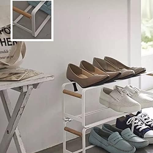 Вуа Бела едноставна шипка за чевли за чевли за чевли за складирање на ковано железо, решетка за домашна комбинација L53 × W14,2 × H16.2cm