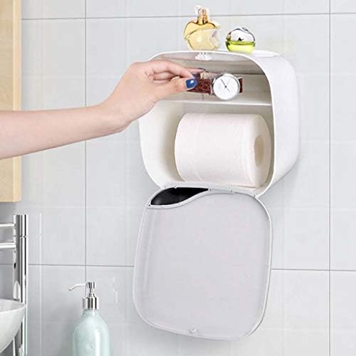 WSZJJ Држач За Двојна Ролна - Ѕидна Монтажа Водоотпорна Кутија За Ткиво Пластична Бања Тоалетна Кујна Решетка За Крпи
