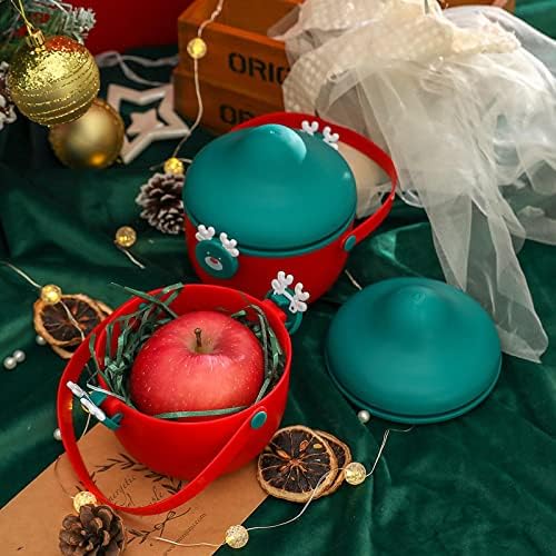 Cozla Божиќна јаболко кутија пластична кутија Божиќна ноќ, кутија за подароци за подароци, кутија за пакување празна кутија