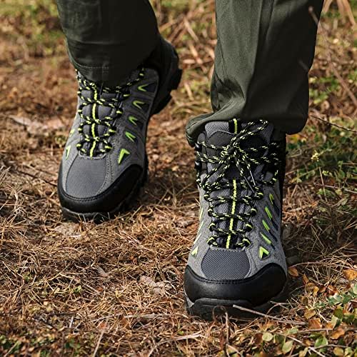 Shulouk машки водоотпорни чевли за пешачење не лизгање на лесни средни ранци на горниот дел од глуждот, што дишеат пешачење за пешачење,