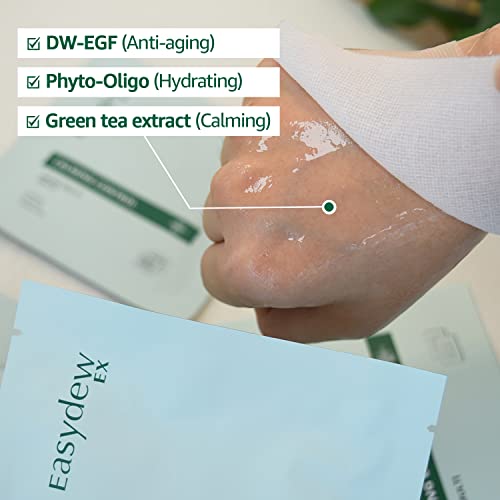 EASYDEW DW - Egf Смирување Контрола Мулти Лицето Лист Маска за чувствителна кожа l содржат EGF, Фито-Олиго Зелена, Екстракт Од Чај,