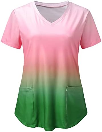Краток Ракав 2023 Облека Мода V Вратот Графичка Канцеларија Пилинг Блуза Кошула За Дами Врвот Fall Лето ДАМА БИДИ БИДИ
