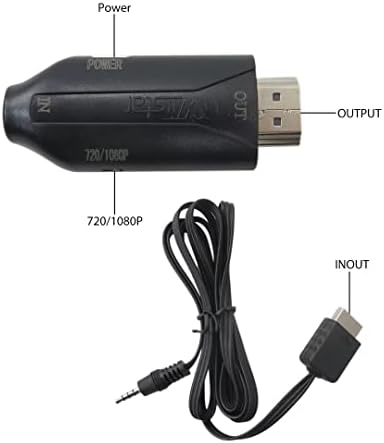GXCDIZX PS2 до HDMI адаптер со PS2 HDMI кабел, за PS1/PS2/PS3 до HDMI конвертор поддршка HD 1080P, за Gaming PlayStation 1/2/3 HDTV HDMI монитор