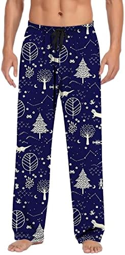 Пена куќа машка Божиќна пижама панталони со влечење и џебови 13 куќа