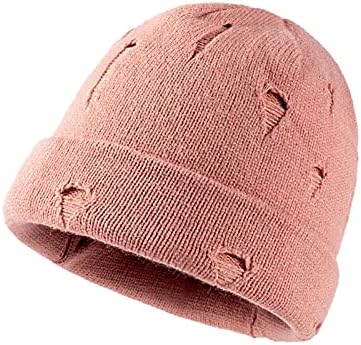 Волнена унисекс плетена обична капа искина цврста модна капа на отворено бејзбол капа со конска опашка за жени