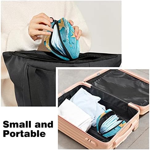 Санитарна торба за складирање на салфетки, торбичка за подлога, торбичка за подлога, мала торба за шминка, шема на сина табла со starвездички
