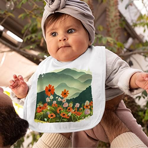 Цвет Пејзаж Бебе Лигавчиња - Планини Бебе Хранење Лигавчиња-Уметност Печати Лигавчиња За Јадење