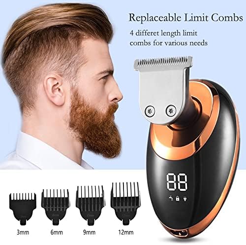 Електричен брич за мажи, Електричен бричење за мажи брада коса тример Електричен брич 5D лебдат пет сечила глави Електричен нос за коса