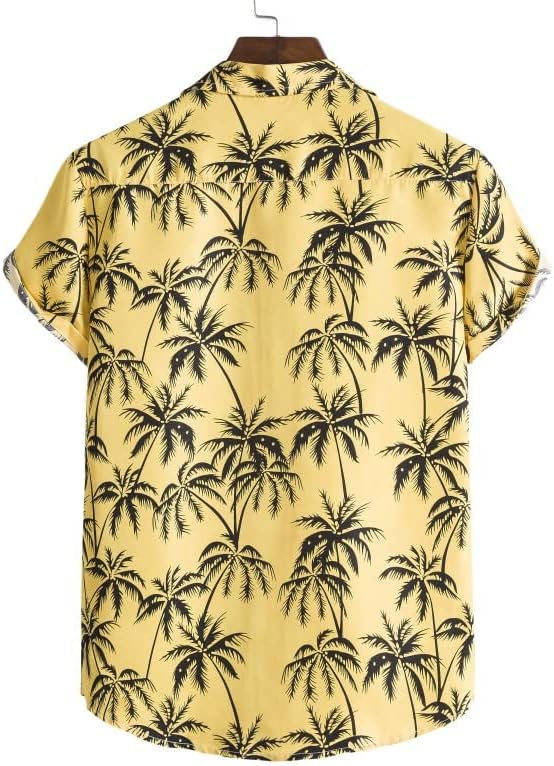 Houkai 2 парче одморалиште костум за машки хавајски кошула костум со краток ракав печатено лежерно копче надолу со кошула од шорцеви