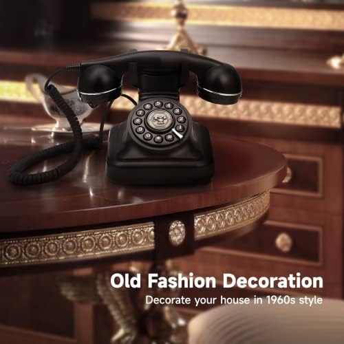 Омистар Ретро фиксни телефонски телефони, старомодни фиксни телефони со класичен метал bellвонче, телефон за гроздобер жица од 1960 -тите години,