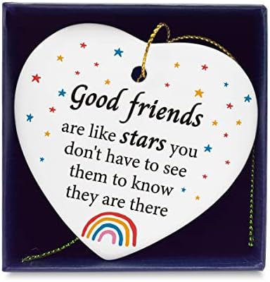 Добрите пријатели се како starsвезди керамички украси 3 Пријателство што виси керамички срцев украс Плакета знак за украс