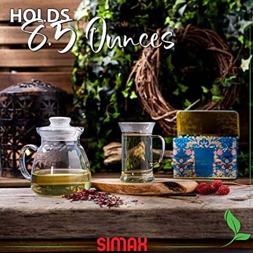 SIMAX стаклени чаши чај од чај од кафе - ладно, топлина и отпорна на шок боросиликатно стакло, микробранова и машина за миење садови, вклучуваат