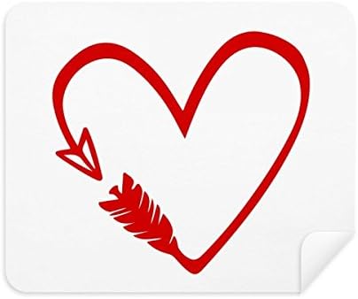 Црвен Дизајн Стрелка Срце Илустрација Чистење Крпа Екран Почиста 2 парчиња Велур Ткаенина