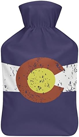 Гроздобер Колорадо знаме гума шише со топла вода со руно капаци нозе потопла торба за топла вода