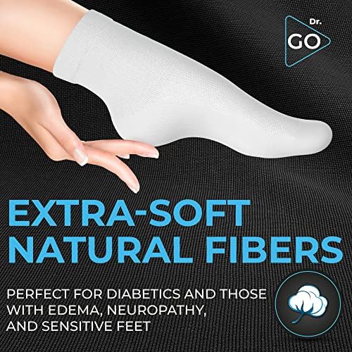 Ултра-меки дијабетични чорапи за мажи и жени [ беспрекорни] чорапи за невропатија со необврзувачки врв, ја подобруваат циркулацијата
