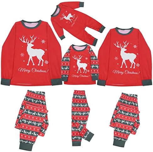 Семејни облеки што одговараат на Божиќни пижами поставени шарени Божиќни облека за спиење дома, за мамо семејство за пижама поставува