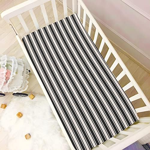 Кигаи црни ленти опремени креветчиња за креветчиња за девојчиња за бебиња, екстра мека раса за постелнина за постелнина за