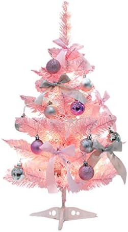 Мини Елка Розова Елка Со Лед Светилка Божиќна Декорација Декорација На Работната Површина 60СМ