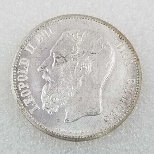 Антички занаети 1866 Белгиски сребрен долар Странски комеморативна монета 2444-1