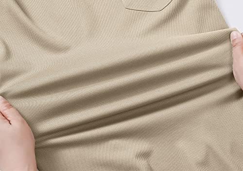 Машки кошули за голф за мажи Брзи сув кратки ракави 3 копче за перформанси Поло кошула