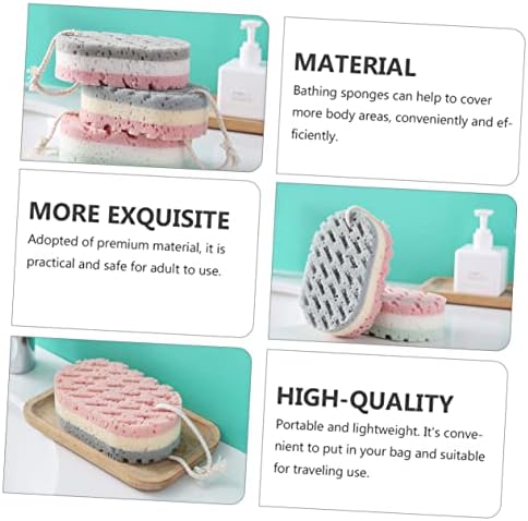 Исценета 6 парчиња бања сунѓер додатоци за бебиња за бања крпи за мажи, миење на телото чистач тело чистач мрежа бања сунѓер мрежа пуф тело за