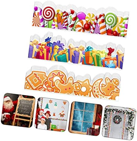 Божиќни украси на Абаодам 78 парчиња табла Билтен граничи самостојно лепење на хартија декоративна табла бонбони прекрасни налепници