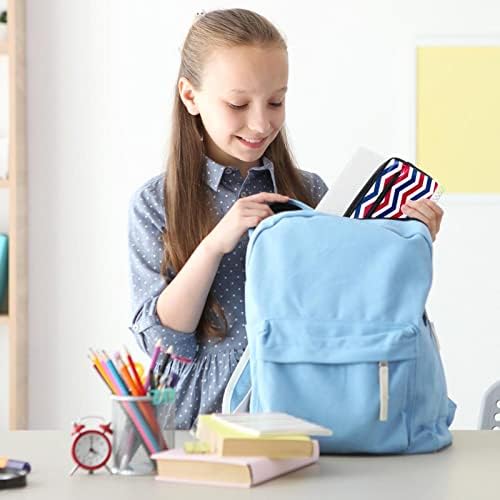 Кожа со молив со молив, лента со црвена сина сина моливи за девојчиња момчиња молив торба детска училишна торбичка за канцелариски