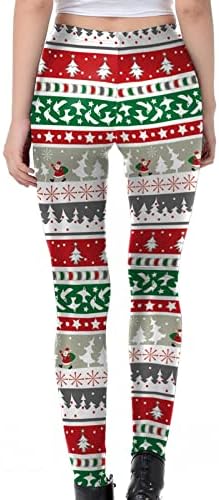 Трендовски дизајн 3Д божиќни хеланки за жени девојки со голема половината, смешни печатени јога панталони задникот за лифт