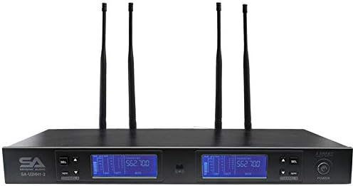 Сеизмички Аудио-СА - У2ЛВ3-2-2 Канал UHF Безжичен Микрофон Систем со 2 Слушалки Микрофони, Прилагодливи Фреквенции-ГОДИШНО ДИЏЕЈ Безжични Микрофони