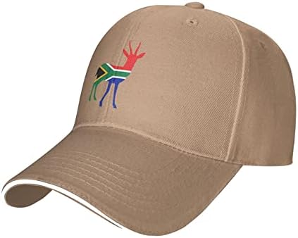 Wikjxiz Јужноафриканско знаме Спринбок мажи жени прилагодливи бејзбол капа камионџии капи.