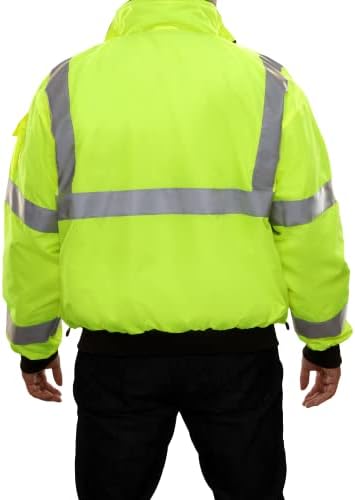 Рефлексивна облека Висока видливост 3 -сезонска безбедност јакна отпорна на вода - АНСИ класа 3 во согласност - вар