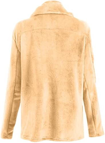 Преголема јакна од Шерпа за жени, женски нејасни руно лапел отворен предниот кардигански палто трендовски мечето топла зимска надворешна