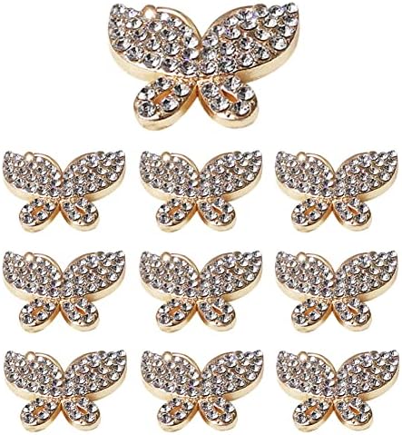 Дуолаи 10 парчиња злато Исклучителни копчиња за пеперутка занаетни кожни декоративни додатоци Кончос метална обетка завртка за завртки
