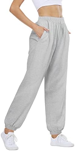 Cyinu женски јога панталони салон буги директна широка нога џемпери на дното на јога панталони со џебови