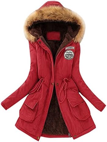 Inesver omeенски faux крзно јакна зимски топло снопување палта задебелени долги јакни со пуфери, нејасни палта за надворешни работи на руно