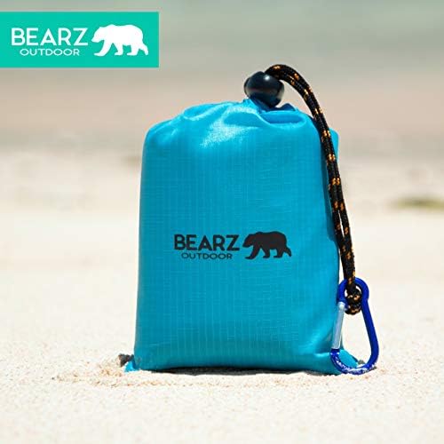 Becебно ќебе на отворено на Bearz - Компактно ќебе за пикник, водоотпорно плажа во водоотпорна песочна боја, пикник ќебиња водоотпорно