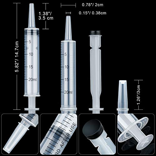 20 пакувања пластични шприц со течност за мерење на шприц со мерење 20 ml индустриски шприц без игли за лаборатории за мерење на течности