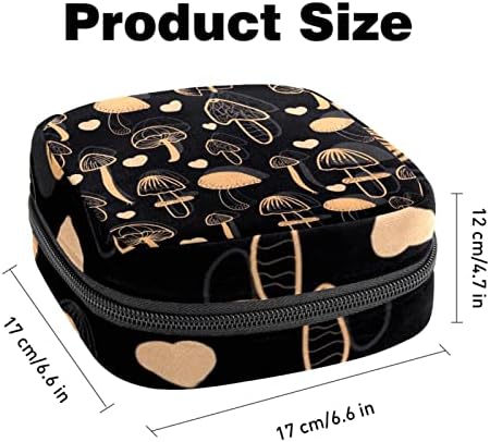 Санитарна торба за складирање на салфетки, менструална торба торбички облога за тампони за женски производ со патент за тинејџери жени дами, печурка