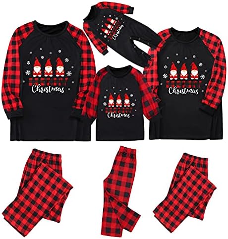 XBKPLO Божиќни пижами за семејни Божиќни пижами ПЈС облека за спиење облека за појавување на пижами за семејство 3x