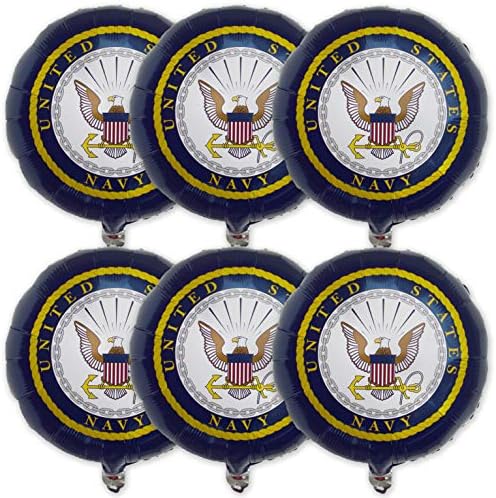 Хаверкамп Балони На Американската Морнарица ! 6 Тркалезни Миларни Балони. Официјално Лиценциран со логото на Американската морнарица.