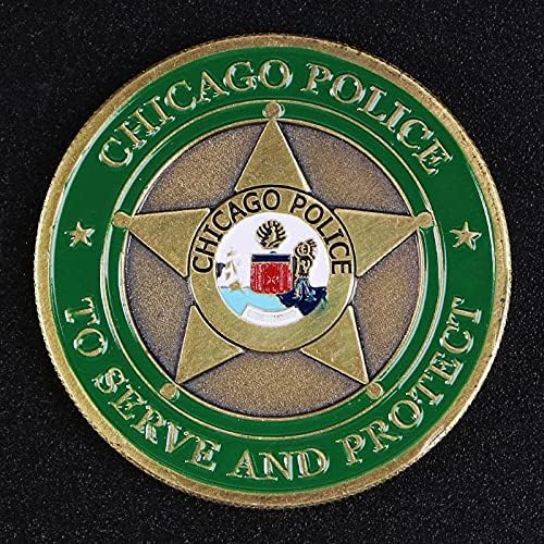 Сад Чикаго Полицијата Сувенир Монета Да Служат И Заштита Предизвик Монета Колекција Американски Череп Бакар Обложени Комеморативна