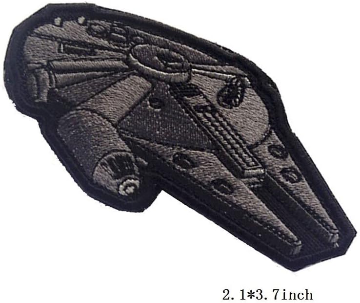 McCMSY 4PCS Patch ， Војна на Starвездите Везени лепенка, Милениум сокол морал закрпи воена значка за лепенка за прицврстувачи за кука за капаци