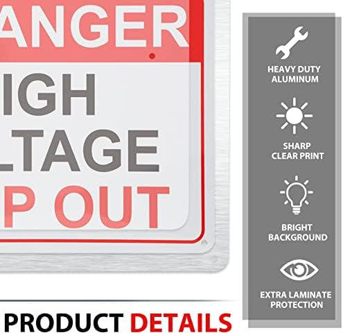 Знак за високо напон на опасност, чувајте го знакот 7 x10 Алуминиум Трајно водоотпорно водоотпорен за гаража хотел вечера кафе, дома